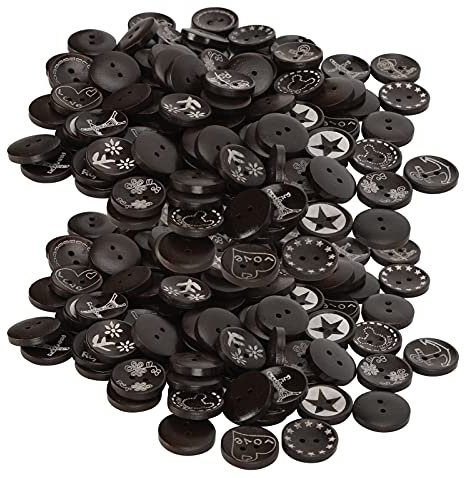 Träknappar Sömnad Hantverk 2-håls skålform DIY-sömnadstillbehör för kläder Heminredning Mörk kaffe 20mm 100st