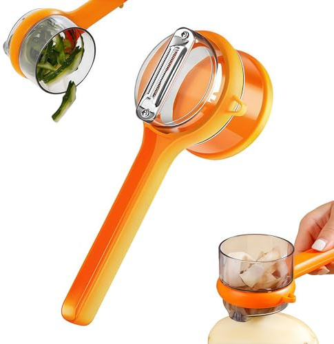 OuryTech Éplucheur, Épluche-légumes et Épluche-pommes de terre, Éplucheur en acier inoxydable à double face avec boîtier de récupération, Multifonction pour cuisine à domicile