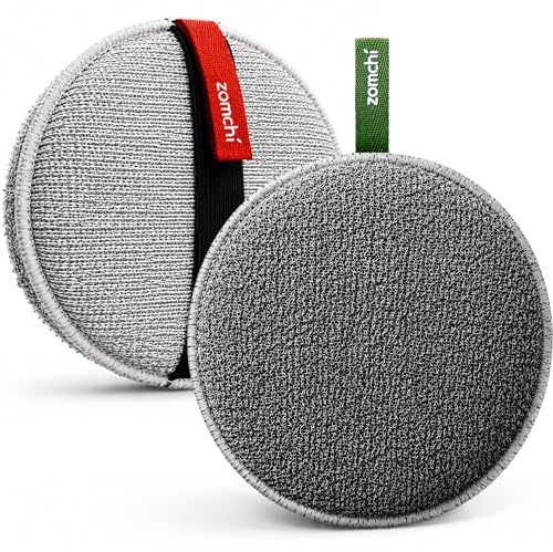 ZOMCHI Grande Éponge Exfoliante Corps, Double Texture, Lot de 2