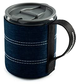 GSI Outdoors Infinity Lightweight Neoprene Backpacker Neoprene Mug for Camping and Backpacking - 17 oz - Heathered Blue