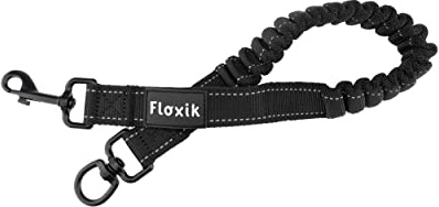 Floxik Amortisseur élastique petit pour chiens de taille moyenne | Rallonge de laisse élastique pour chaque laisse de chien | Idéal pour le jogging, le cyclisme et la promenade Noir
