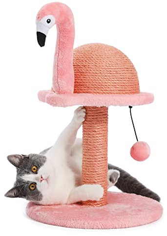 PAWZ Road Flamingo Kratzbaum, kreativer Kratzbaum, stylischer Katzenbaum, H: 48 cm, rosa…