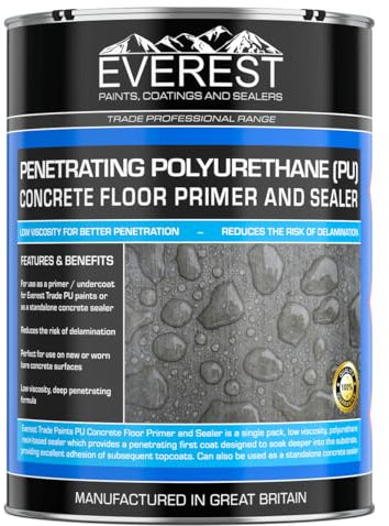 Everest Trade - Penetrating Polyurethane Concrete Dustproofer/Floor Primer & Sealer (Clear, 5 Litre)