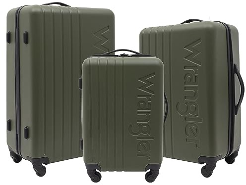 Wrangler Quest Luggage Set, Olive Green, 3 Piece Set (30/26/22)