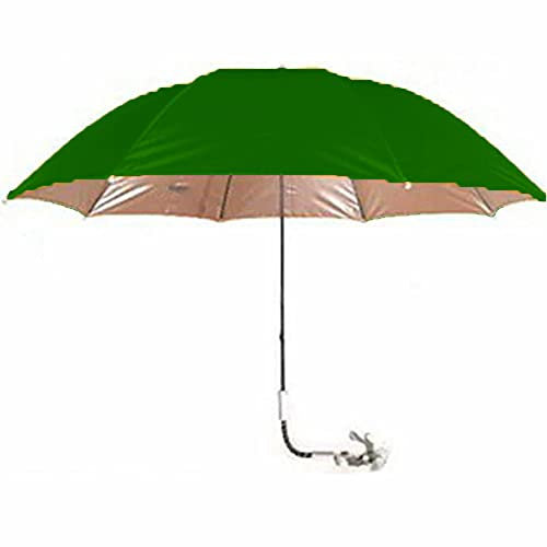 cosedacasa Ombrellone per Sdraio Sedia da Mare Spiaggia Giardino Piscina Pieghevole 120 cm Parasole con Pinza inclinazione Regolabile-Verde