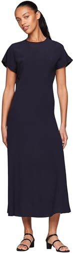Tommy Hilfiger dam Viskos Crepe Ss Maxi Klänning Poloklänningar
