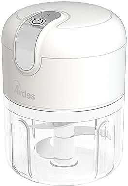 ARDES - ARCHOP02 Kabelloser, wiederaufladbarer elektrischer Küchen-Allesschneider - Elektrischer Allesschneider 3 Klingen aus Edelstahl - Küchen-Mixer 250 ml - Tragbarer Allesschneider