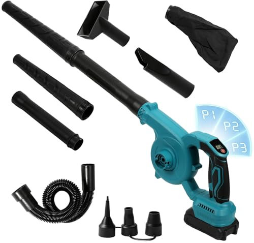 Souffleur à feuilles sans fil pour Makita 18 V, 2 en 1, souffleur électrique sans balais et aspirateur, puissant, régulateur de vitesse, sans batterie ni chargeur, pour l'entretien de la pelouse