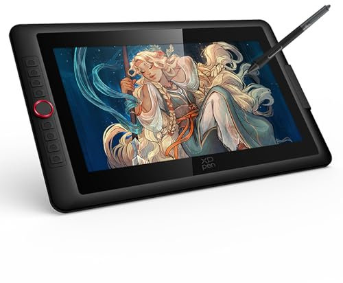 XPPen Artist 15.6 Pro V2 Tableta Gráfica con Pantalla con X3 Pro Chip Inteligente 16K Niveles de Presión, Tableta Gráfica Dibujo Digital con 8 Teclas y 1 Dial, Pantalla 99% sRGB Completamente Laminada