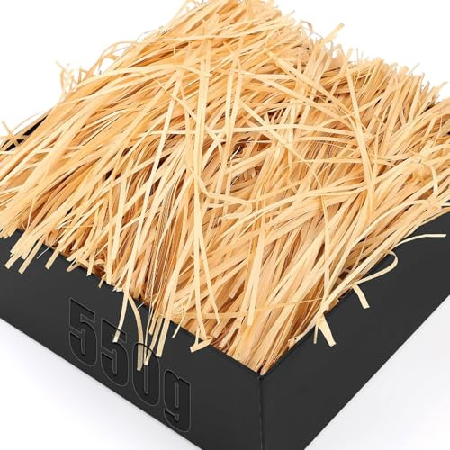 TXXATX Fyllningsmaterial gåva 550 g strimlat papper för presentförpackning förpackningsmaterial kaki shamper shred med bågar raffia fyllningsmaterial för paket festival presentförpackning presentkorg