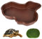 Trendecor Cuencos de baño para reptiles, tortugas cuenco de agua con piedra de musgo simulada Gran Reptil Antideslizante Piscina para Animales para Tortugas Bartagones Lagartos Gecko