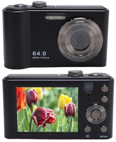 4K Digitalkamera, Autofokus 64MP Vlogging -Kamera mit 2,8 Im Bildschirm, 16x Digital Zoom Compact Travel Student Camera, für die Fotografie für die Reiseabschluss, Anfänger (Black)