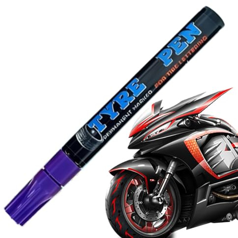 Generisch Stylo lettres pour pneus de voiture - Séchage rapide et - Ne se décolore pas - Stylo de retouche pour voiture et pneus - Pour automobile, moto, métal et