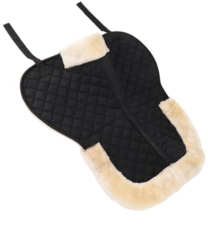 Media manta de silla montar poliéster lana sintética con absorción impactos, antideslizante y transpirable for caballo Para El Lomo Del Caballo