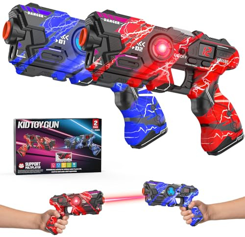 Laser Tag Gun Set, Infrared Toy Gun for 6 7 8 9 10 11+ Year Old Boys Girls | Multiplayer Outdoor Pistol Toy Shooting Games for Kids Adults and Family Teen Birthday Gifts Xmas Present Stocking Filler