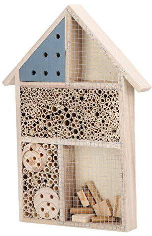 Haofy Casa de Mariquita Casa de Insectos de Madera 13,8 X 10,0 X 1,4 Pulgadas Hábitat Múltiple para Abeja, Mariposa y Crisopa Diseño de árbol de la Vida para Uso en Valla de Pared de Jardín Al Aire