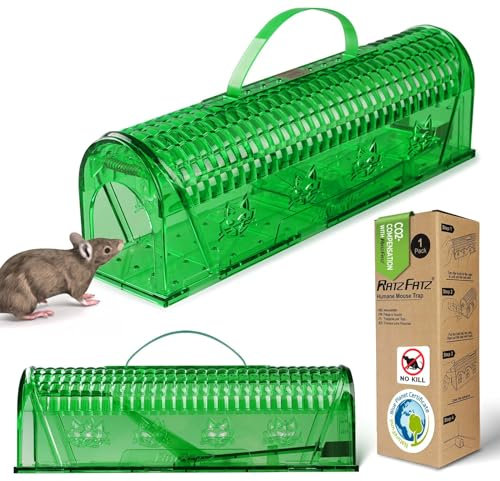 Trappola per Topi, RatzFatz Premium Trappola per Ratti Grandi, No Kill, Sicura Cattura Roditori, Umana Cattura Live e di Uscita Roditore Non Uccidere Topi