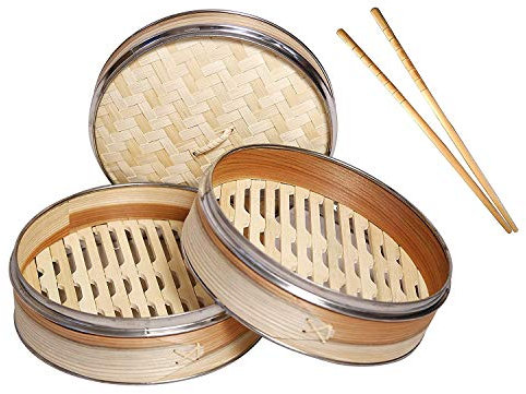 Riesiger Korb 5081 – Bambus-Dampfgarer & Idli Maker, Braun