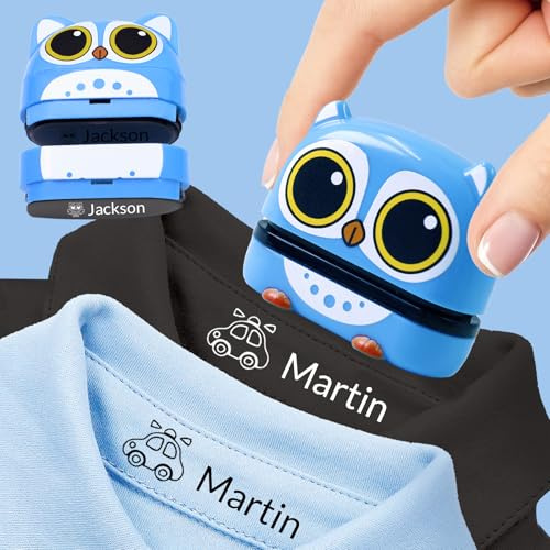 Tampon Encreur Personnalisable pour Vêtements Enfants - Noir et Blanc, Prénom, Textile