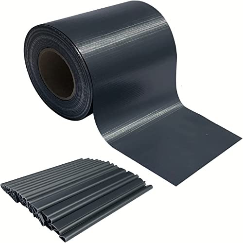 Sichtschutzstreifen Zaun 50 m x 19 cm inkl.30 Clips, PVC Sichtschutz Zaunfolie Sichtschutzstreifen Doppelstabmatten für Gartenzaun (50 m x 19 cm, Anthrazit)