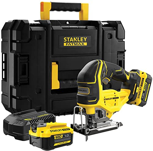 V20 - Sierra de calar sin escobillas de litio (18 V, 2 baterías de 4 Ah STANLEY FATMAX – SFMCS650M2K-QW