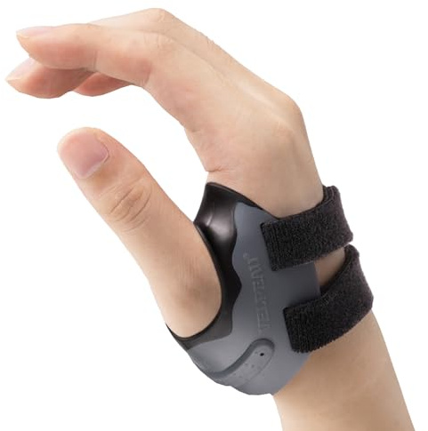 Velpeau CMC Joint Thumb Arthritis Support Brace - Soft & Hard Plastic Compose - with Thumb Compression Sleeve, Stabilizes Thumb CMC Joint Without Limiting Hand Function (Black, Right - Medium)