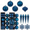 Briful 50PCS Blue Baubles Set for Christmas Tree Decorations With Shatterproof Icicle Snowflake, Hanging Ball Ornaments for Home Decor
