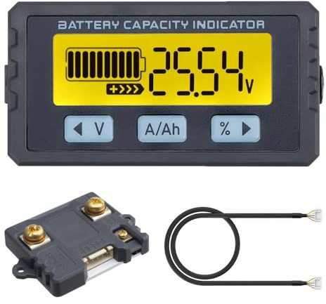DollaTek Batteritestare Coulomb räknare kapacitetsindikator Li-ion Lifepo4 voltmeter 8-120V 50A (0-75A)