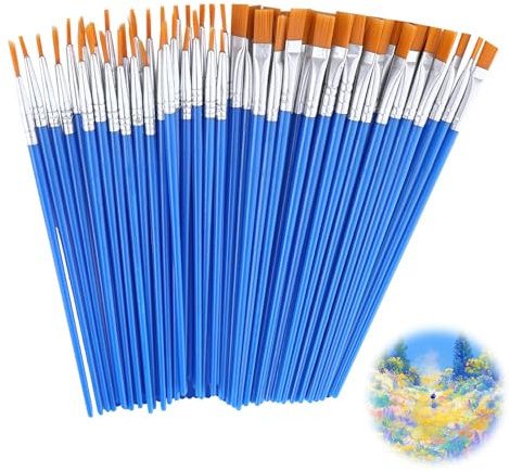 60 Stück Pinselset, Pinselset Acrylfarben für Kinder, Borstenpinsel Pinsel Set Feine Pinsel Malen für Körper Gesicht Felsen Leinwand, Gemälde Liebhaber