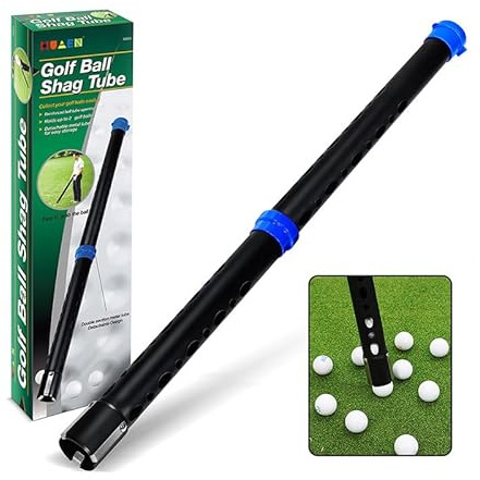 MUXSAM Picker de pelotas de golf superior de aleación de aluminio, bola de golf Retriever Shag Tube, pelota de golf Shagger sostiene 20 pelotas de golf, herramienta Retriever Tool Golfball Colector,