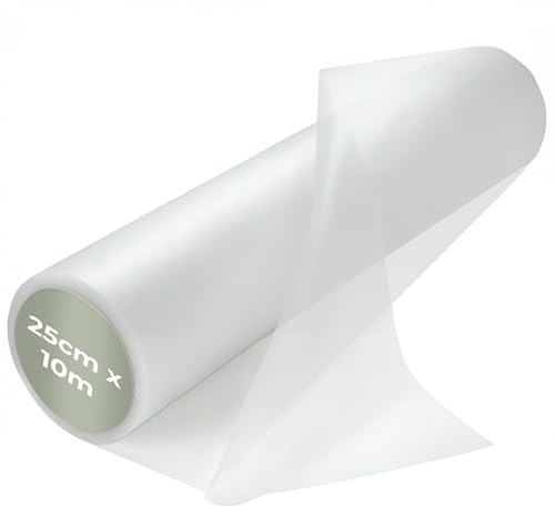 The Bead Shop Rouleau de film transparent soluble dans l'eau pour broderie - 25 cm x 10 m - Polyvalent pour la broderie à la machine et la couture à la main