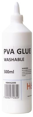 Hawksbill Washable PVA Glue 500ml – Non-Toxic Glue for Arts Crafts & Classrooms CE Certified Ideal for Schools & Creative Projects