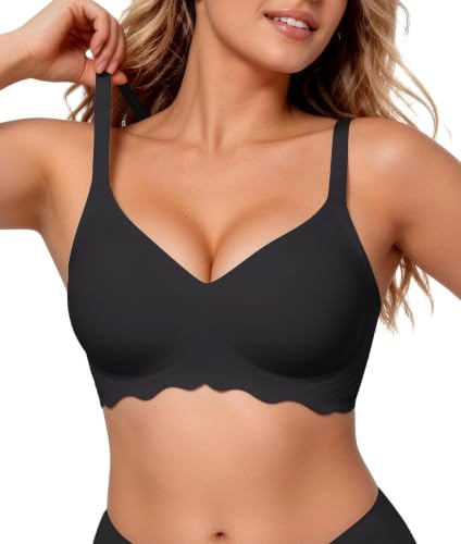 HORISUN Jelly Bras for Women Wireless Push Up Seamless Non Wired Comfort Soft Gel Support Padded Everyday Tshirt Bra with Extender Full Coverage