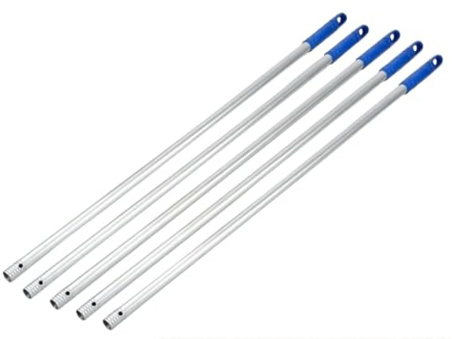 Sanjoma Palo de escoba o fregona, de Aluminio Anodizado 1,50 m Espesor 1 mm Mango Azul con Agujero (4)