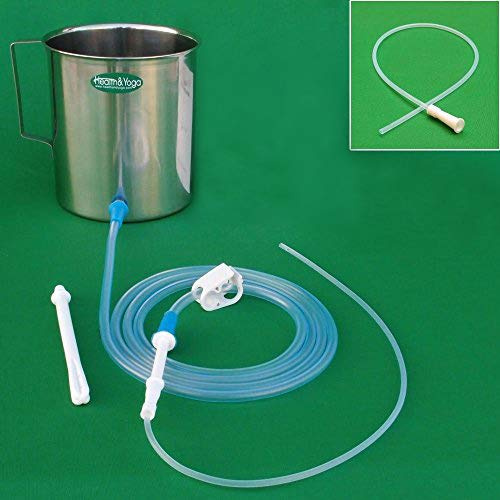 HealthAndYoga (TM) GutFlo 2 liter rostfritt stål lavemang badkar kit – flexibel lavemang upplevelse
