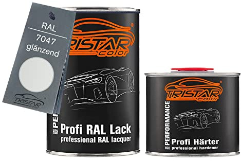 RAL 7047 Telegrau 4 brillant Pot de peinture automobile 2K 1,5 litre / 1500 ml durcisseur inclus
