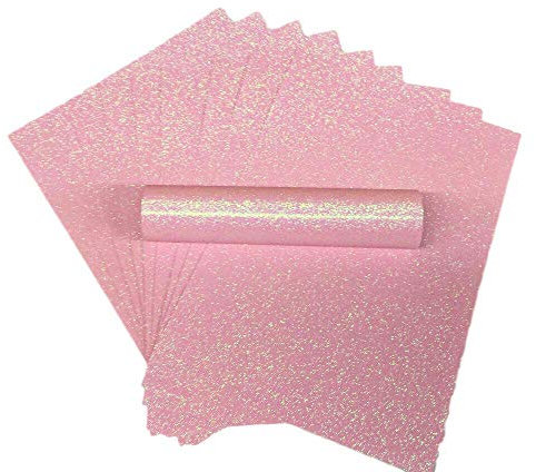 Syntego Glitzerpapier, A4, glitzernd, weiche Haptik, fusselfrei, dick, 150 g/m², 10 Blatt, irisierend, blassRose