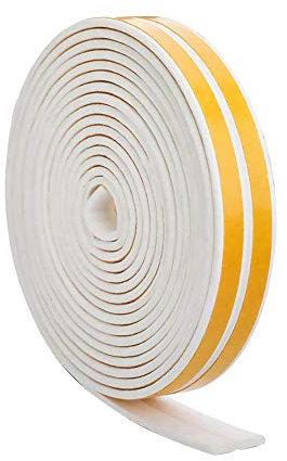 sinzau 10m Auto-adhésif Joint d'étanchéité de porte pour fenêtre Anti-intempéries (blanc)