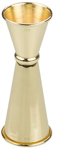 ASelected Stainless Steel Double Cocktail Jigger Japanese Style Bar Jigger Drinks Measure for Spirits 1oz 2oz 1/2oz 3/4oz 3/2oz (Gold)