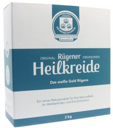 Merasan Original Rügener Dreikronen Heilkreide Pulver 2 kg – Basische Schlämmkreide Kreidepulver für die Pflege – Vegan