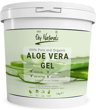 Oxy Naturals Aloe Vera Gel Cruelty Free and Vegan - Cooling, Soothing and Moisturising for All Types Skin & Hair 1Kg