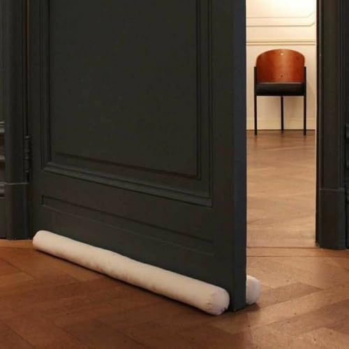 Rori Paraspifferi Doppio 80 cm per Porte - Protezione e Guarnizione per Pavimento - Beige - Trazione e Rumore - Draft Stopper Rotondo - Diverse Misure
