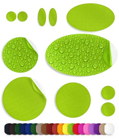 aZengear Repair Patches for Jackets, Tent, Shoe Toe, Air Mattress, Inflatables, PVC Gear - Waterproof, Self-Adhesive, Tear-Cold-Heat-Resistant, Down Puffer Coat (11 Pcs, Green)
