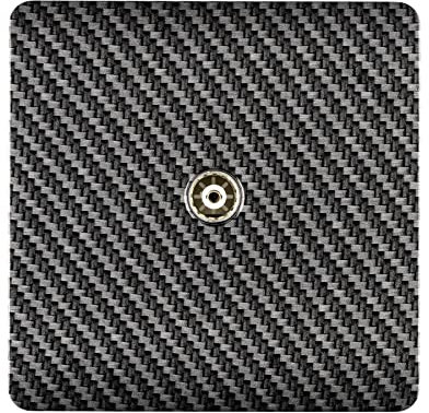 Trendi Switch 1 Gang Female Co-Axial Modern Designer Television Socket in Carbon Fibre