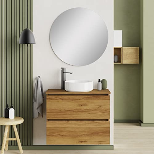 Baikal Mueble de Baño Deva. Mueble Suspendido en Pared Incluye Lavabo cerámico. Disponible en Fondo 39cm y 46cm. Mueble MONTADO.