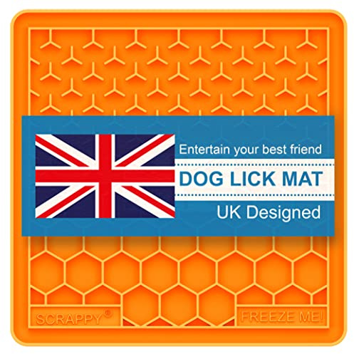 Lick Mat for Dogs : 19cm x 19cm square : Dog Safe Silicone : Great with Dog Peanut Butter : Suction Cups for fixing to tiles when Grooming and Washing