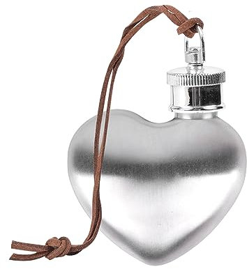 SPDYCESS 1oz Mini Flasque à Alcool Coeur Femmes, Poche Portable Whisky Flacon en Acier Inoxydable, Cadeau pour Escalade Pêche Randonnée Camping - Argent
