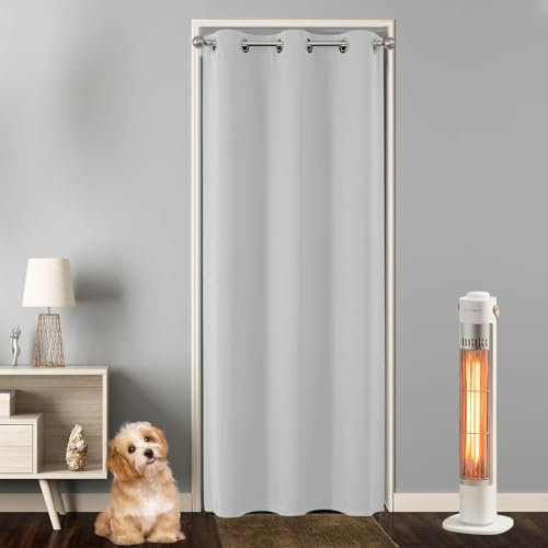 Joydeco Cortina Dormitorio Salon Opaca con Ojales 1 Pieza 150x195 CM, Blackout Curtain Termica Aislante Frio y Calor para Decoración y Protección de Ventana Puerta Vestidore Armario
