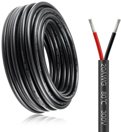30M 20AWG 2-Core 0.5mm² Extension Cable for 5V/12V/300V Low-Voltage Outdoor Landscape Lighting, Tinned Copper Wires