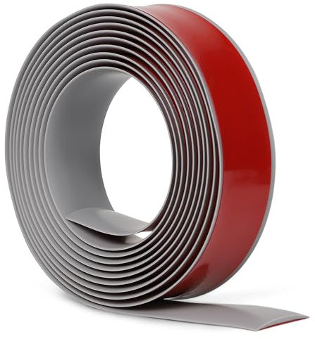 EFUTURETIME Übergangsprofil Selbstklebend 4M Übergangsleiste 4cm Breit, 3.5mm Hohe Türleiste Boden Selbstklebend Abdeckleiste PVC für Fußböden, Tür, Fenster - Grau